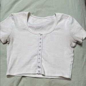 Women's White Button-Up Top